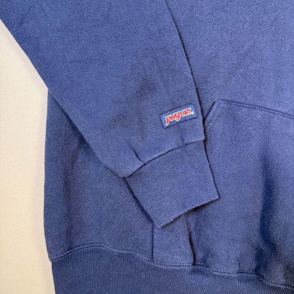 VTG 90s Blue Webster University Sweatshirt Hoodie Jansport Made in USA Size L - Picture 5 of 7